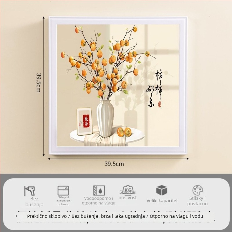 Kupaonski skladišni stalak - vodootporan, sklopiv, 1-slojni, plastični, nosivost 1–5 kg