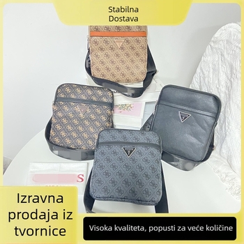 Muška torba preko ramena — urban stil, PU koža, uzorak s slovima, Oxford podstava, vodootporna