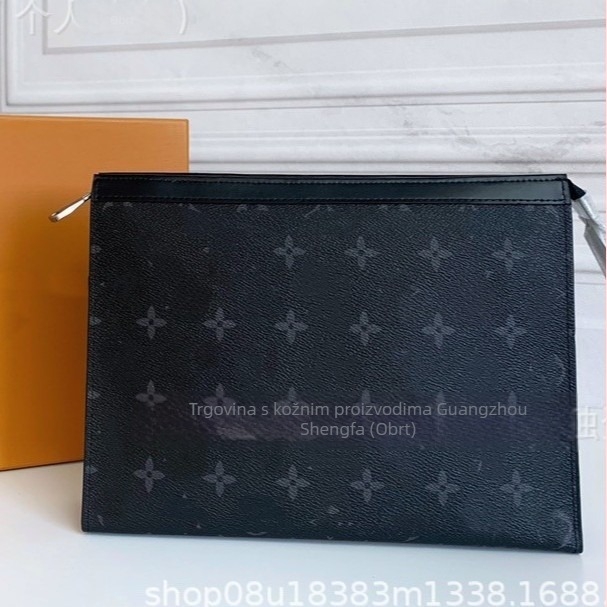 Muška kožna clutch torba, poslovni elit stil, proljeće 2025 (Prvi sloj goveđe kože; podstava: goveđa koža; vodootporna; ultra lagana)
