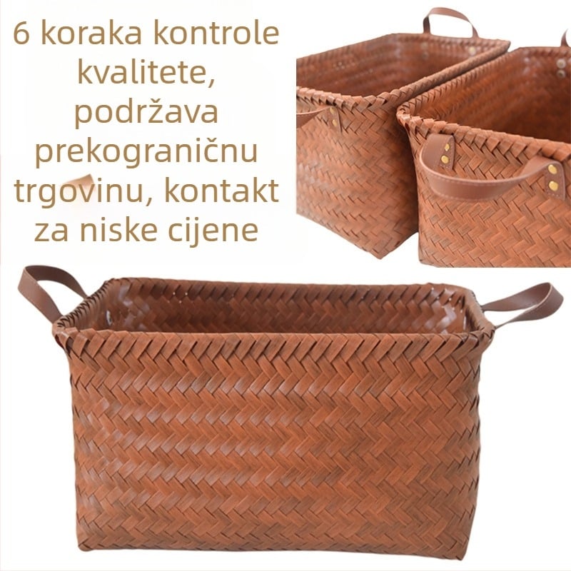 Košara za skladištenje od pamuka, vintage stil, model 036451, za pokrivače i odjeću