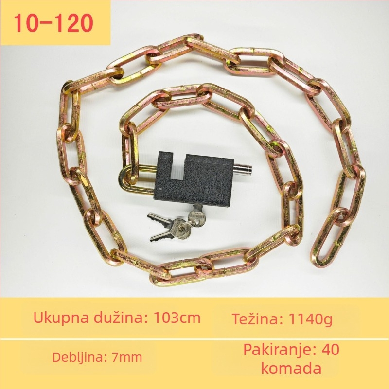 Chain lock — galvanizirani čelični lančani lokot za skladišna vrata, motocikle i bicikle; protiv krađe, protiv provale, težina 50