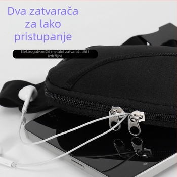 Muška kaišna torbica za telefon za sport i putovanja | Materijal: diving cloth; Podstava: poliester; Može pohraniti predmete; Stil: slobodno vrijeme