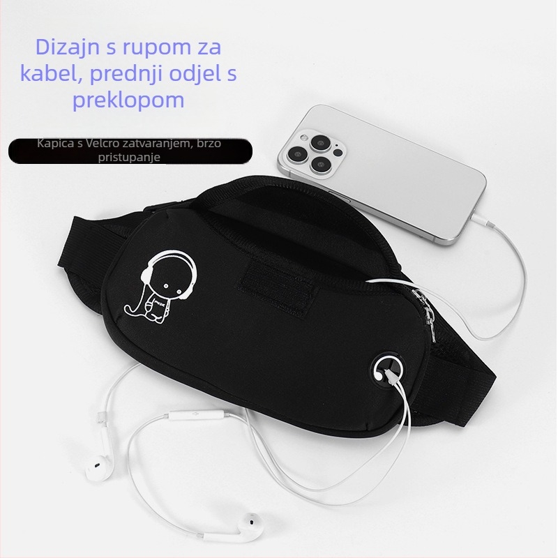 Muška kaišna torbica za telefon za sport i putovanja | Materijal: diving cloth; Podstava: poliester; Može pohraniti predmete; Stil: slobodno vrijeme