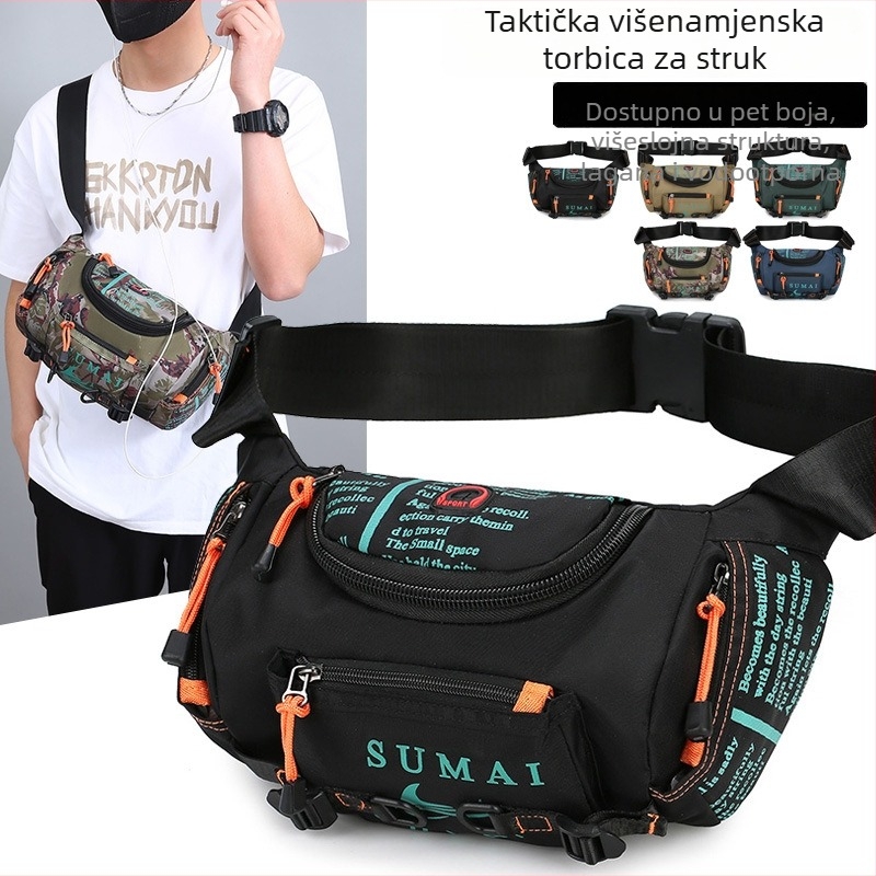 Muška torba za prsa s kamuflažnim uzorkom, Oxford tkanina, prozračna, ultra lagana, otporna na habanje, podstava od poliestera