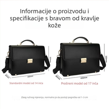 Muška poslovna torba od kože krokodila sa zaključavanjem na lozinku, protiv krađe, otporna na habanje, proširivi pretinci