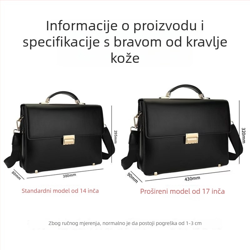 Muška poslovna torba od kože krokodila sa zaključavanjem na lozinku, protiv krađe, otporna na habanje, proširivi pretinci