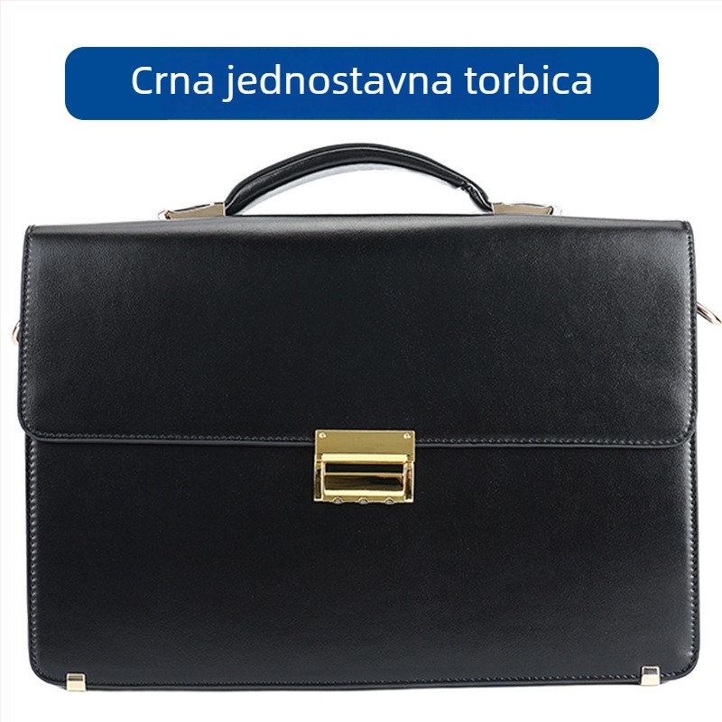 Muška poslovna torba od kože krokodila sa zaključavanjem na lozinku, protiv krađe, otporna na habanje, proširivi pretinci