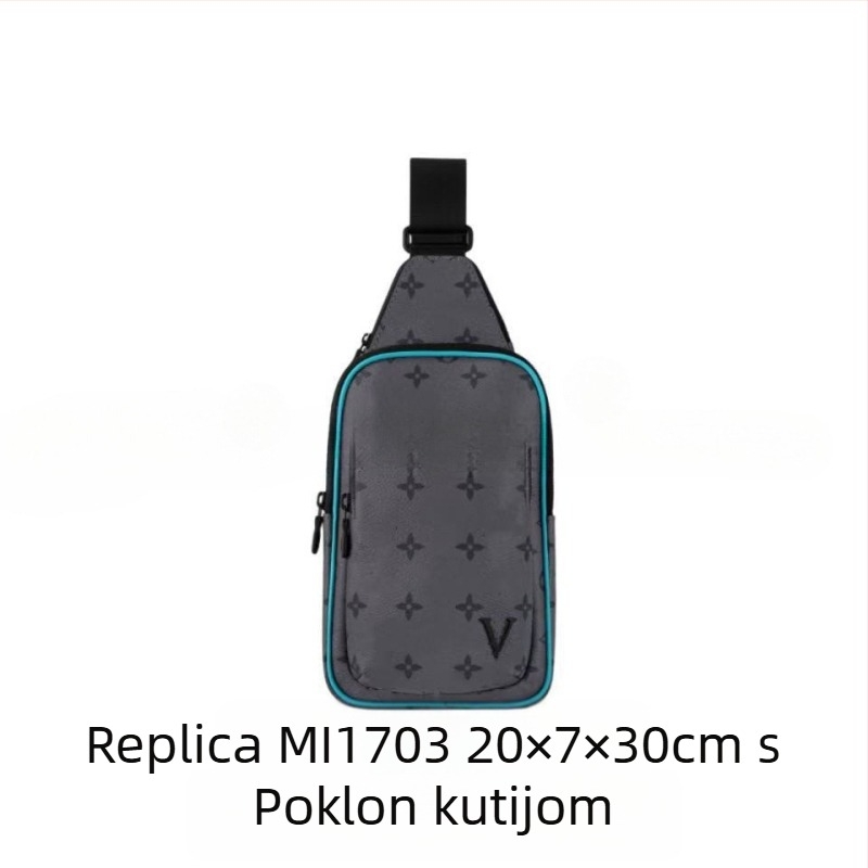 Muška torbica za prsa, uličnog stila, platnena, vodootporna, za svakodnevnu uporabu i putovanja, ljeto 2024