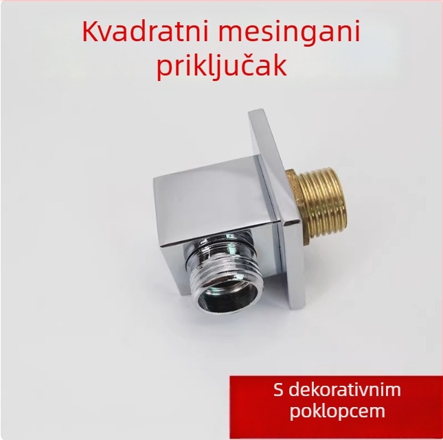 Bakreni adapter za tuš, model 6001-3, suvremeni minimalistički stil, radna temperatura 80°C