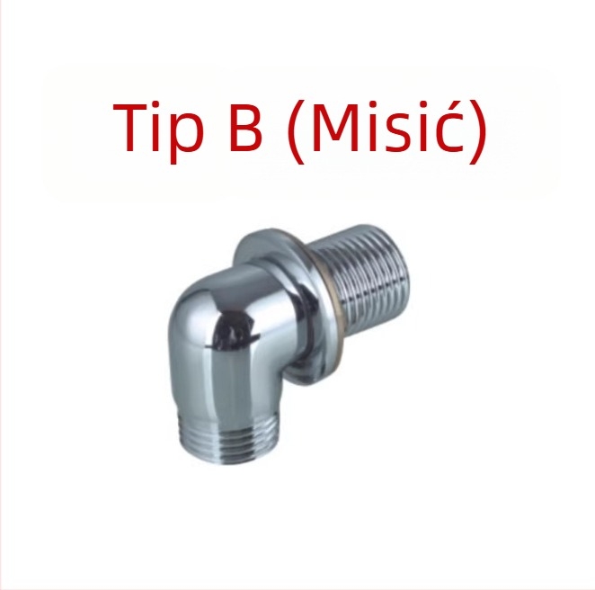 Bakreni adapter za tuš, model 6001-3, suvremeni minimalistički stil, radna temperatura 80°C