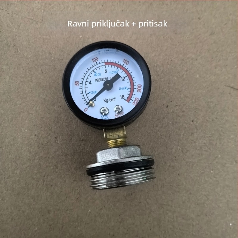 Distribucijski blok za podno grijanje s mjeračem temperature i tlaka, bakreni, s tlakom zatvaračem, CE certifikat