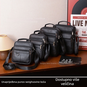 Muška torba na rame • Višenamjenska, za poslovna putovanja i svakodnevnu upotrebu • (prava koža, koža prve sloja, vodootporna, otporna na habanje, proširiva)