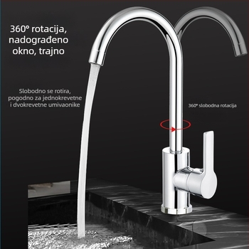 Kuhinjski miješalac, bakar, keramički kartridžni ventil, uspravna ugradnja, 0–100 °C, 1,6 MPa