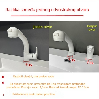NH2622-1 Slavina za umivaonik u japanskom stilu, s dvije rupe, bakrena, keramička jezgra ventila