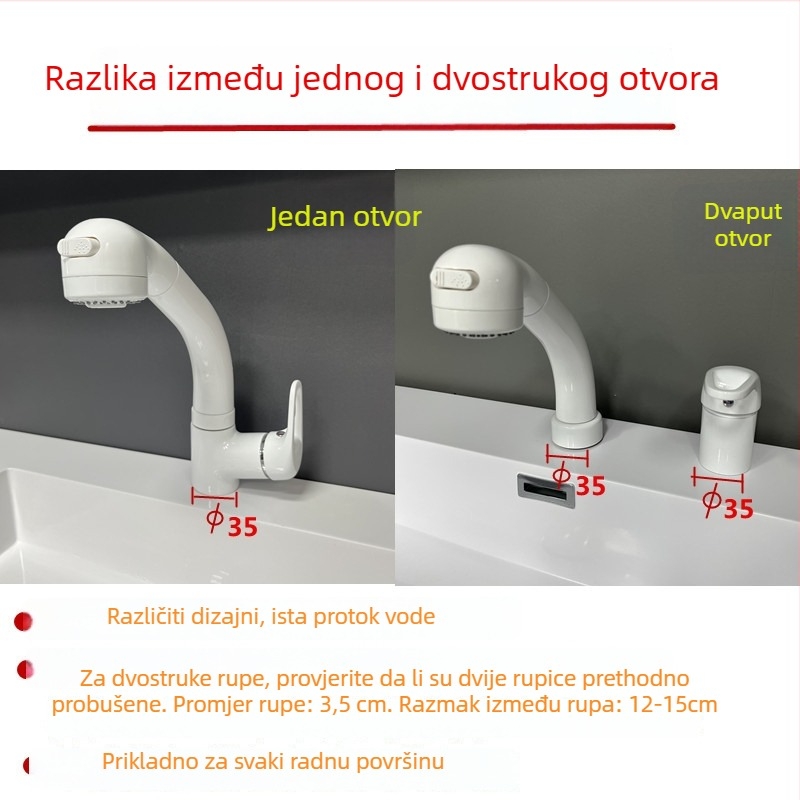 NH2622-1 Slavina za umivaonik u japanskom stilu, s dvije rupe, bakrena, keramička jezgra ventila
