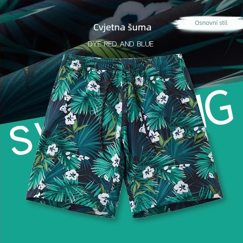Muške ljetne plažne šorceve, ležernog kroja, brzo suše, tanki materijal, poliester 95%, otisak