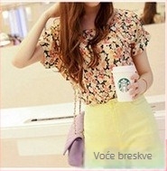 Ženska šifon bluza s printom, slobodan kroj, bat rukav, okrugli izrez, ljetni top, duljina 50–65 cm