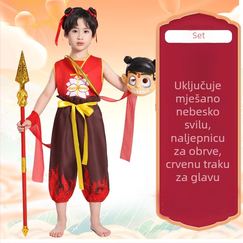 Nezha cosplay kostim – unisex, poliester 95%+, za igre i animaciju, proljeće 2025