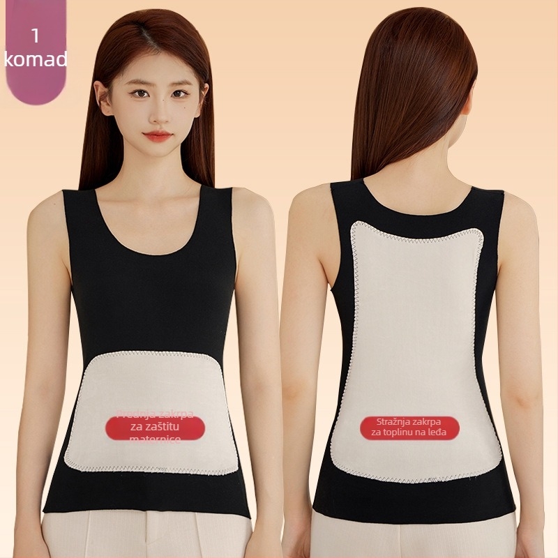 Ženski termalni prsluk s patchom sprijeda i straga, grijanje, debeli poliester materijal