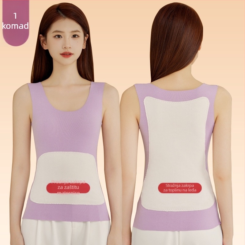 Ženski termalni prsluk s patchom sprijeda i straga, grijanje, debeli poliester materijal