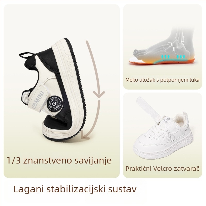 Inbemini dječje tenisice s anti-slip gumom, gornji dio od sintetičke kože, Velcro zatvarač, niski dizajn, pogodne za proljeće i jesen