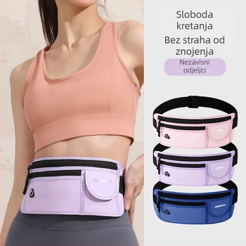 Sportska pojasna torbica za telefon – prozračna, vodootporna, ultra lagana, antibakterijska; PU materijal, suho/mokro odvajanje, pogodna za vanjska trčanja