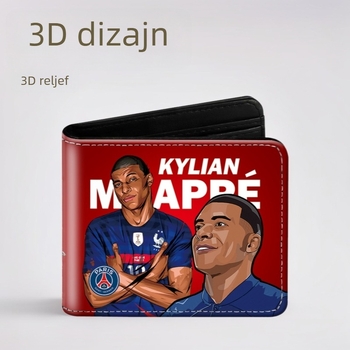 Novčanik za novčiće s 3D reljefnim dizajnom u nogometnoj temi, PU materijal, unisex, podstava od Oxford platna, anime & cartoons uzorak (proljeće 2025)