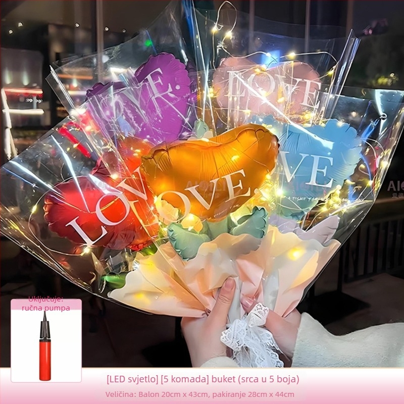 Dongyang chengnuo yibai set balona ljubavi, aluminijski folijski balon, srcolik oblik, za Dan zaljubljenih i Kineski Dan zaljubljenih, rekviziti za fotografije