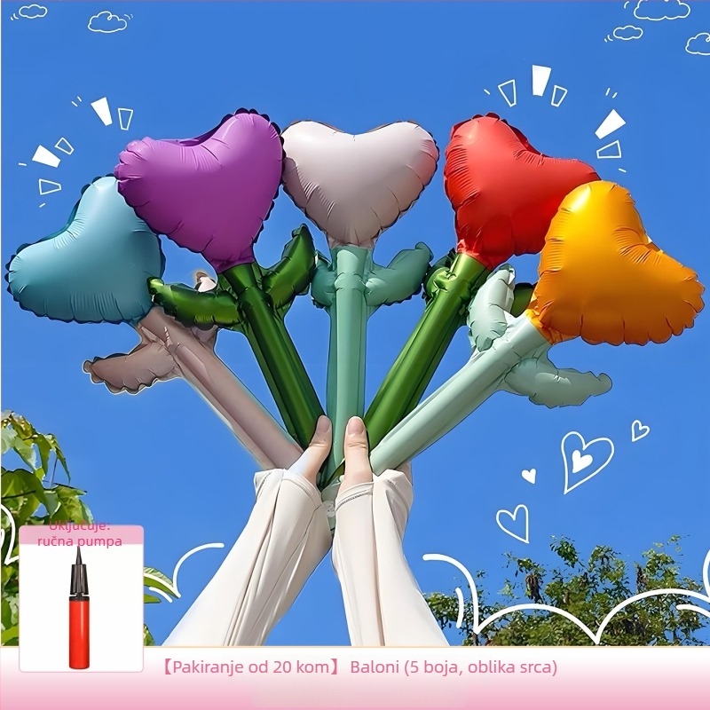 Dongyang chengnuo yibai set balona ljubavi, aluminijski folijski balon, srcolik oblik, za Dan zaljubljenih i Kineski Dan zaljubljenih, rekviziti za fotografije