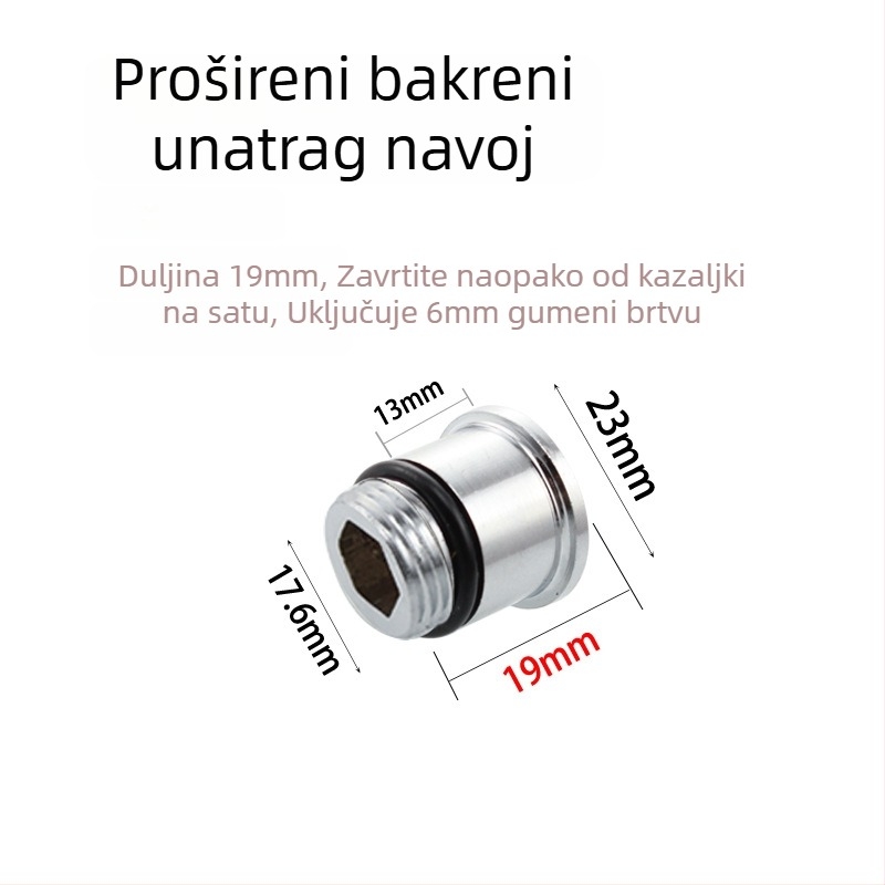 Prošireni pribor za tuš miješalicu – obrnuti vijak i matica, mesing/nerđajući čelik, moderni minimalistički stil, Zhuojiangfang