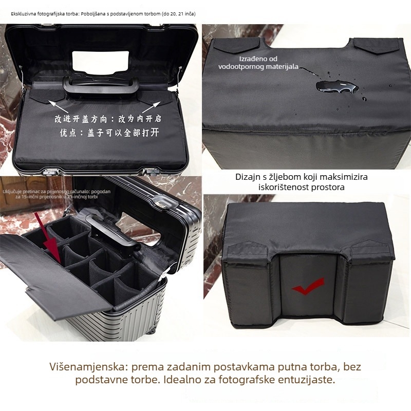Kovčeg za fotografsku opremu, ABS+PC materijal, TSA kombinirani brava, univerzalni kotači, težina 3,1 kg