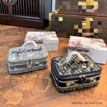 Platnena kozmetička torbica za putovanje s prugastim uzorkom, ležerni stil, podstava od platna, funkcija skladištenja