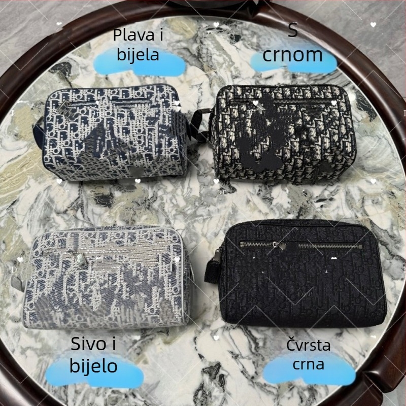 Platnena kozmetička torbica za putovanje s prugastim uzorkom, ležerni stil, podstava od platna, funkcija skladištenja