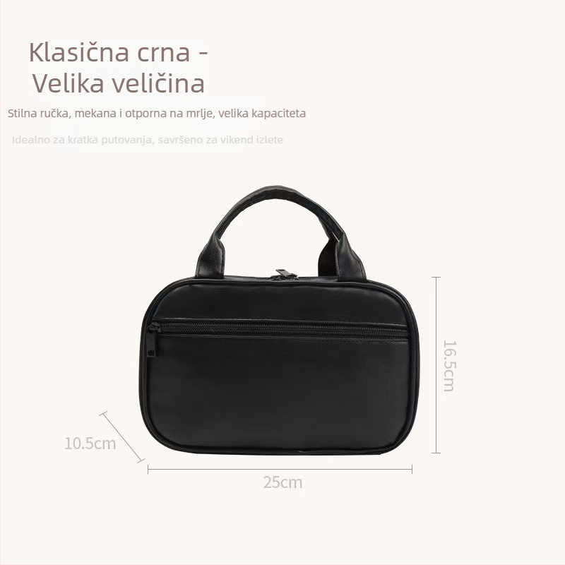 PU kozmetičko-toaletna torbica – velika kapaciteta, vodootporna, zatvarač, unisex, za putovanja