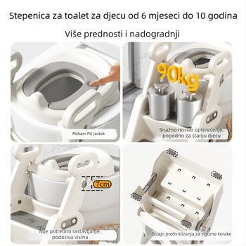 Dječja toaletna sjedalica sa stepenicama – pomoć pri obuci za dječake i djevojčice