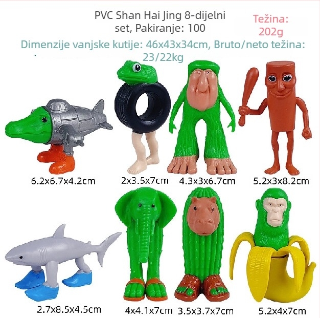 PVC privjesak iz Guangdonga, pakiran u mrežastoj vrećici, anime slika, ekskluzivno snabdijevanje preko granice