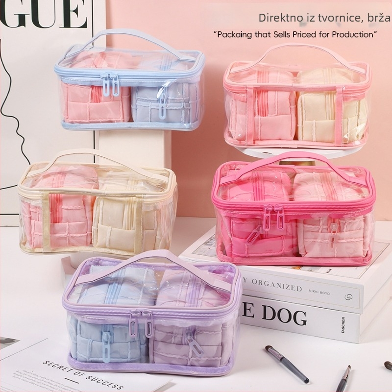 Kozmetička torbica s velikim kapacitetom, poliester materijal, podstava poliester, zatvarač