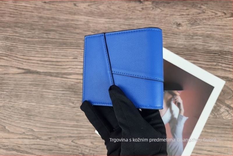 Muški novčanik od prave kože, dvostruka koža, geometrijski uzorak, street style, zaštita od krađe