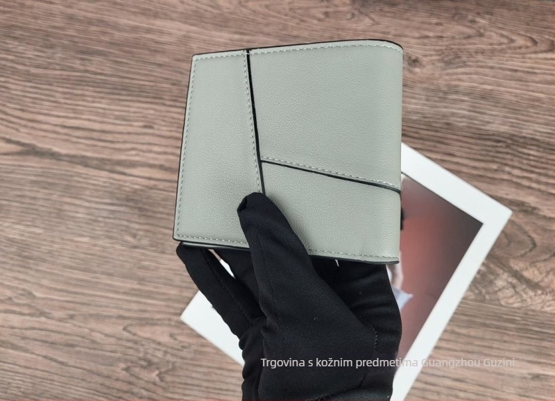 Muški novčanik od prave kože, dvostruka koža, geometrijski uzorak, street style, zaštita od krađe