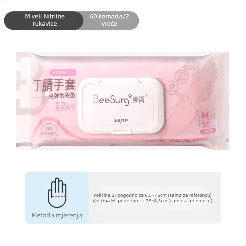 Kuhinjske nitril rukavice, prehrambena klasa, debele, vodootporne, za pranje suđa