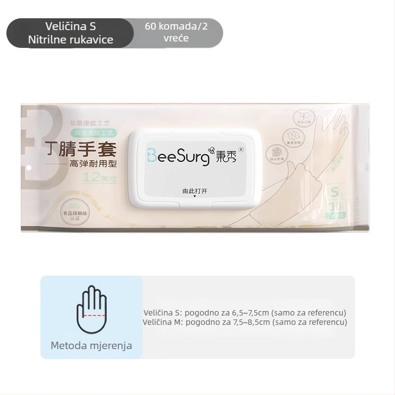 Kuhinjske nitril rukavice, prehrambena klasa, debele, vodootporne, za pranje suđa