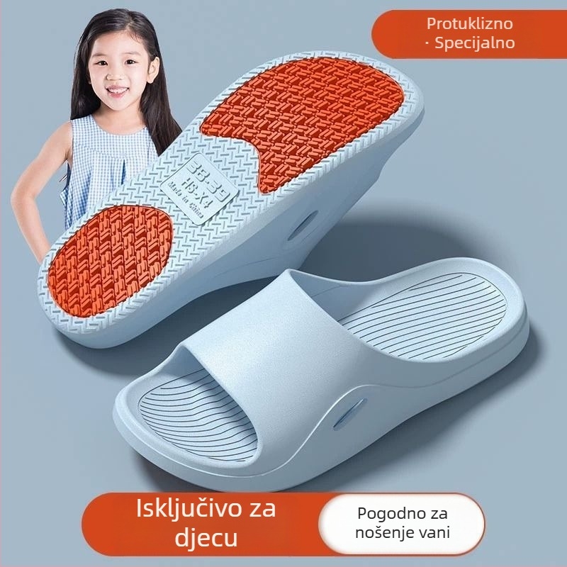 Peach Seal Dječje ljetne papuče za unutarnju upotrebu i kupaonicu – protuklizna mekana PVC podloga