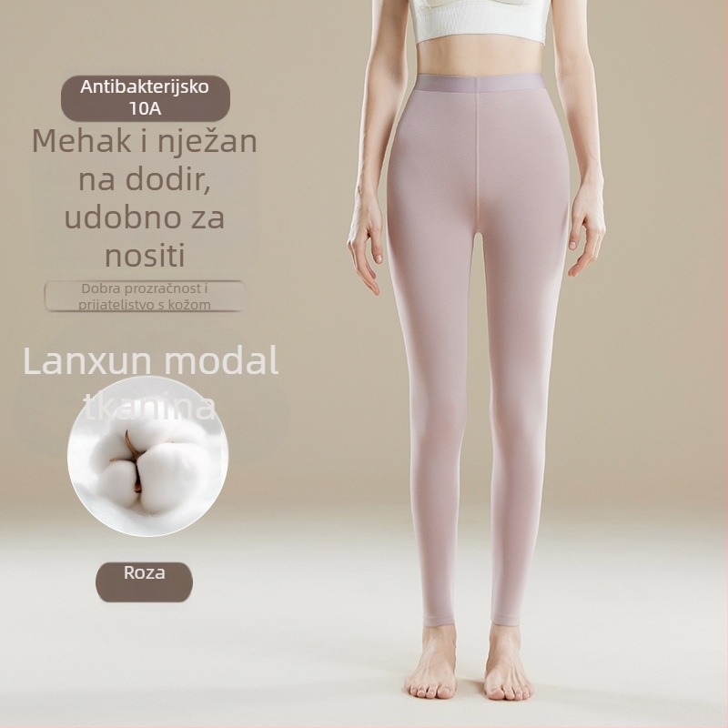 Ženske termo hlače visokoga struka - Modal smjesa, 30–50% modal, Oblikovanje tijela, Zadržavaju toplinu