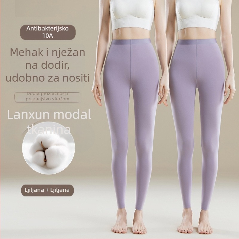 Ženske termo hlače visokoga struka - Modal smjesa, 30–50% modal, Oblikovanje tijela, Zadržavaju toplinu