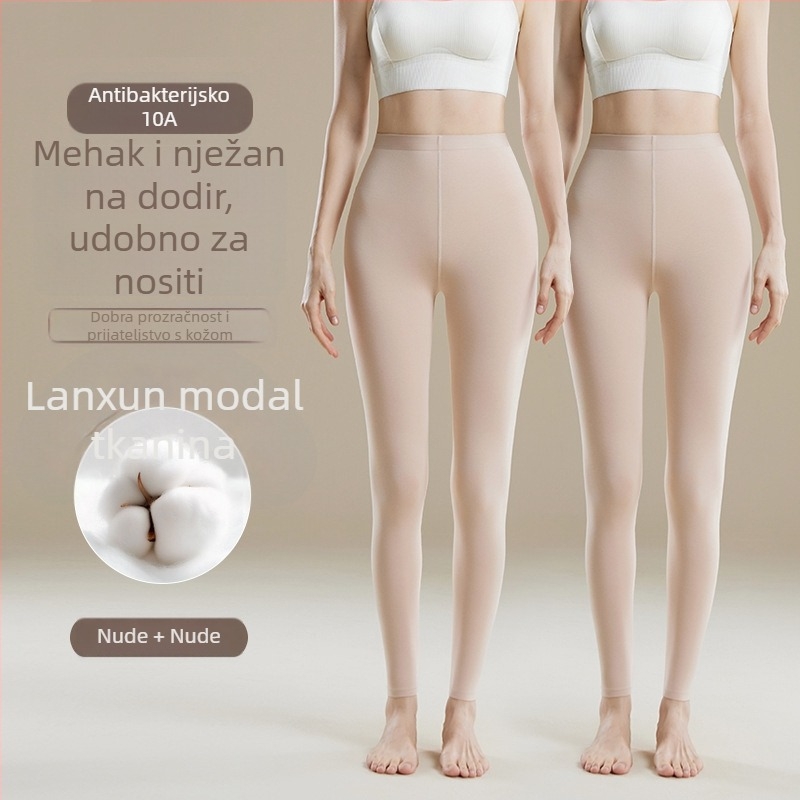 Ženske termo hlače visokoga struka - Modal smjesa, 30–50% modal, Oblikovanje tijela, Zadržavaju toplinu