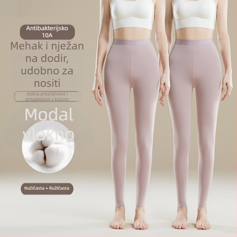 Ženske termo hlače visokoga struka - Modal smjesa, 30–50% modal, Oblikovanje tijela, Zadržavaju toplinu