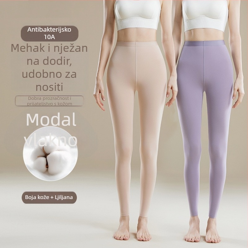 Ženske termo hlače visokoga struka - Modal smjesa, 30–50% modal, Oblikovanje tijela, Zadržavaju toplinu