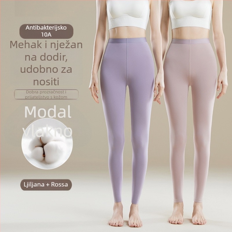 Ženske termo hlače visokoga struka - Modal smjesa, 30–50% modal, Oblikovanje tijela, Zadržavaju toplinu