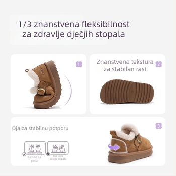 Dječje čizme za snijeg, gornji dio od nubuka, gumeni đon, srednje visine, tekstilni uložak