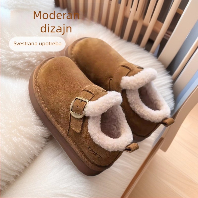 Dječje čizme za snijeg, gornji dio od nubuka, gumeni đon, srednje visine, tekstilni uložak